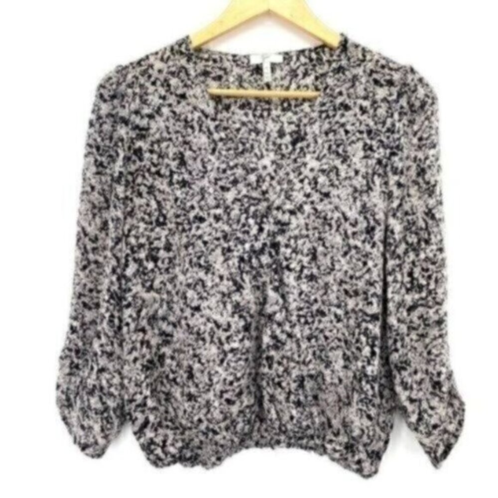 Joie Women's Abstract Print Wrap Silk Blouse Top